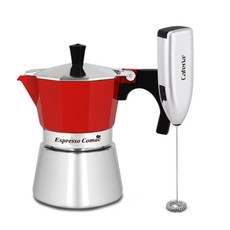 Comac 電磁爐摩卡壺 ED1 + Cafeteria 電動奶泡機 CEM1 套組, 1套, 混合色