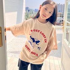 Jenny女童款兒童青少年寬鬆哥斯大黎加短袖T恤