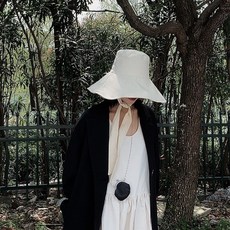 라온투유 린넨 와이드 리본 버킷햇