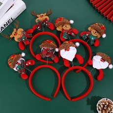 EUMES 聖誕派對道具髮箍4件組, 混合顏色, 1套