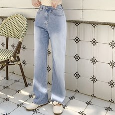 토마토팩토리 여성용 솔바람 히든밴딩 쿨 썸머 워싱 와이드 데님팬츠