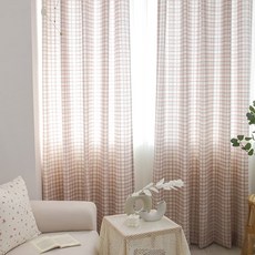 Maison Textile Soft Candy 格紋窗簾, 藍色
