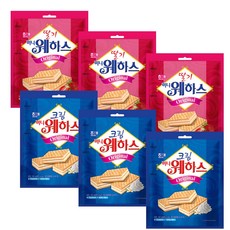 HAITAI 海太 迷你威化餅 奶油口味 150g 3包入+草莓口味 150g 3包入, 900g, 1組