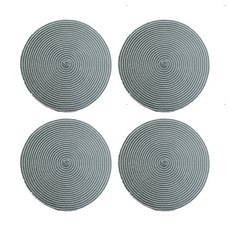 스트라이프 라운드 나이테 플레이스매트 냄비받침 코스터 36cm, 그린, 4개