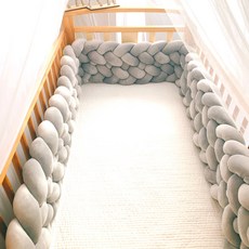 올아이원트 아기침대 범퍼가드 6단 꽈배기쿠션, 그레이