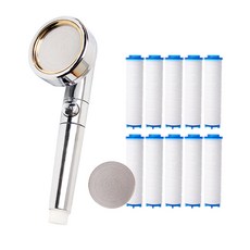 HealthOn 水壓上升開關蓮蓬頭+濾芯 10入組, 混色, 1組