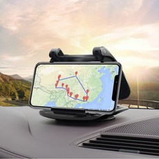 JNK 360度旋轉式儀錶板車用手機支架, 黑色, 1個