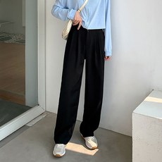 마켓에이 여성용 몬트 핀턱 와이드 슬랙스