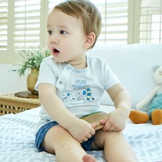 ORGANICMOM 男童透氣Logan ST短袖內衣上衣+下著套裝 MDM4EE07