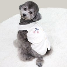 Dr.Blank 寵物 Blank Dog 蝴蝶結鈴鐺鋪棉背心, 象牙白