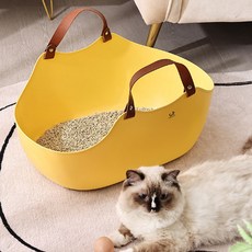 DING DONG PET 外出便攜式提籃貓砂盆, 黃色