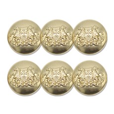 ButtonKing Maikhan 鈕扣 23mm, 6個, 黑金色