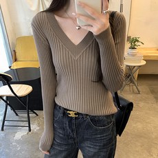 어썸풀 여성용 미로티 브이넥 니트 A24WKN100414