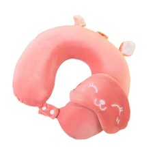 可愛動物睡覺眼罩+頸枕, 粉色的