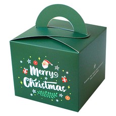 聖誕節手提回禮迷你包裝盒, 10個, Merry Star 綠色