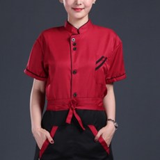 언헤브 남녀공용 단추 포인트 요리사 유니폼