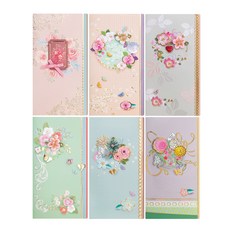 From&To 花卉直式信封6種套組 FB228, 混合顏色, 1套, 6個