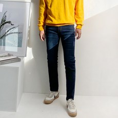 meosidda 男士基本款修身直筒水洗牛仔褲