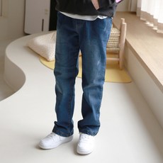 傑伊基德 兒童青少年寬版彈性內刷毛牛仔褲