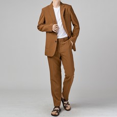 하이후 남성용 린넨 데일리 캐주얼 아웃포켓 쓰리버튼 수트 세트 HU3004