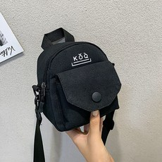 SORIDAL 素色迷你帆布斜背包, 黑色
