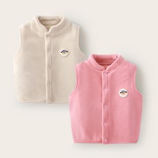 Yubli兒童款Erin休閒天鵝絨背心 2件組