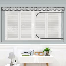 dashop 魔鬼氈EVA窗戶型拉鍊式防風膜 防風罩 黑色, 1個