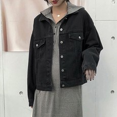 트렌디 데님 캐주얼 임산부 재킷