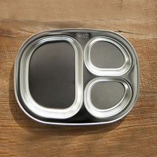 Otticheu不鏽鋼盤子甜點餐盤 3格 2個, 銀