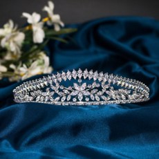 헤어 파티 웨딩 지그콘 티아라, 실버, 1개