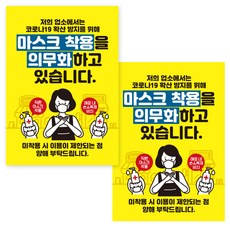 JEJEDECO 佩戴口罩指南 入場登記簿 海報 貼紙 297 x 420 mm, JCP009 義務佩戴口罩女性貓咪, 2個