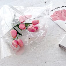 러블리팜 조화 사랑을 담은 생화같은 튤립 꽃다발, 1개, 핑크