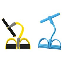 彩色瑜珈帶健身器材伸展踏板彈力帶 2件組, 黃色的天空