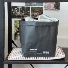 마롱즈 페이퍼 바구니, 블랙, 1개