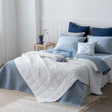 순면 줄누비 피그먼트 + 박스 피그먼트 세트, 빈티지블루(줄누비), 크림화이트(박스)