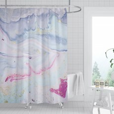 Market A 金色大理石紋浴室浴簾 TYPE7 90 x 180 cm, 1個