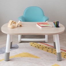 리바트 아동용 뚜뚜 높이조절 책상 + 의자 + 연필꽂이 세트 방문설치, 오크(책상) + 블루(의자)