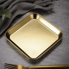 Dotoro 304不鏽鋼方形盤, 金色, 2個