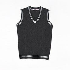 校服Mall兒童款白色雙線條背心