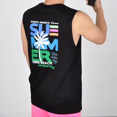 Guystory 男款透氣微寬鬆版型夏季夢想盒無袖T恤