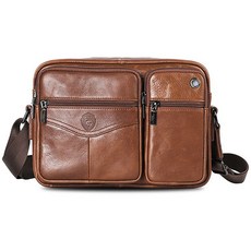 CAPACCI 男士皮革斜背包 CCI0006, 淺棕色