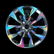 메이튼 자동차 튜닝 홀로그램 휠 스티커 5p, 리플렉터