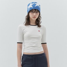 키르시 여성용 플레인 슬림핏 링거 티셔츠