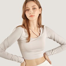 HIH 女款萊卡肩帶附胸墊長袖上衣