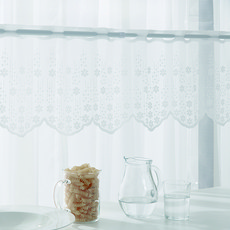 CléMENCE 蕾絲刺繡遮簾, 白色的