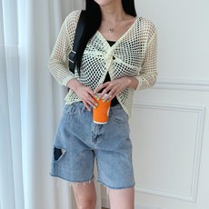 시크블랙 여성용 메토가 네트 긴팔 나시 세트 SET1998K24
