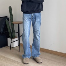 MarketA 男士簡潔水洗牛仔褲