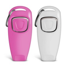 DING DONG PET 寵物訓練口哨響片 2入, 粉色, 白色, 1套