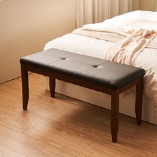 잉글랜더 쇼콜라 원목 2인용 벤치의자, 월넛 + 블랙