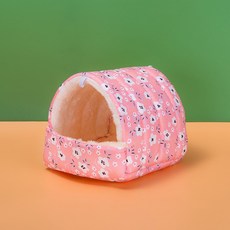 랜보어 소동물 꽃패턴 해먹포치 10 x 10 cm, 핑크, 1개